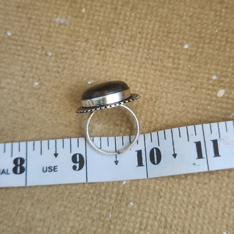 Certified Labradorite Adjustable Rings- Design 15