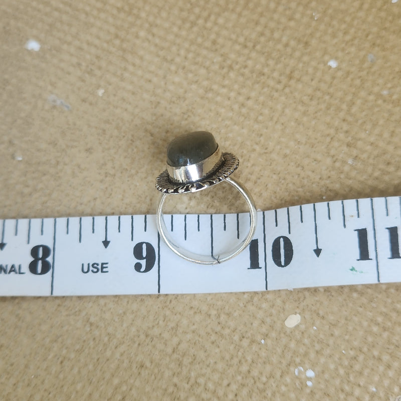 Certified Labradorite Adjustable Rings- Design 16
