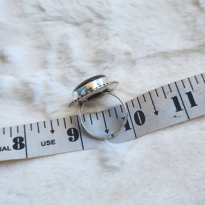 Certified Labradorite Adjustable Rings- Design 17