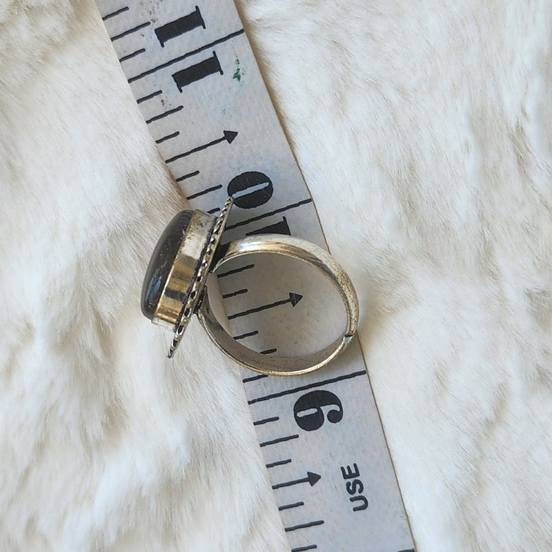 Certified Labradorite Adjustable Rings- Design 19