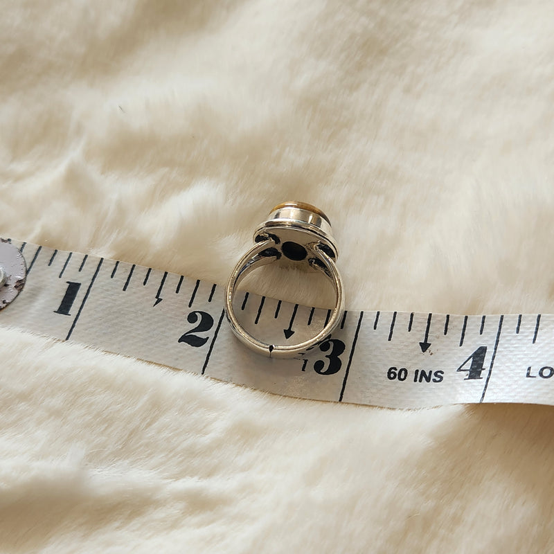Certified Tiger Eye Adjustable Ring -R10