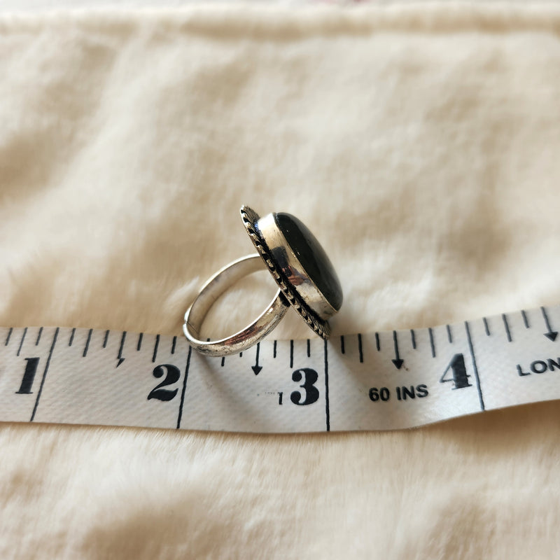 Certified Labradorite Adjustable Rings- Design 21