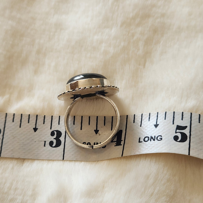 Certified Labradorite Adjustable Rings- Design 22