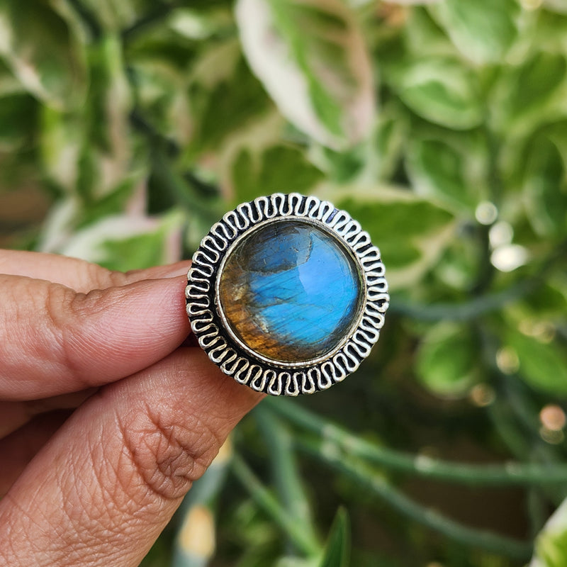 Labradorite Adjustable Rings- Design 26
