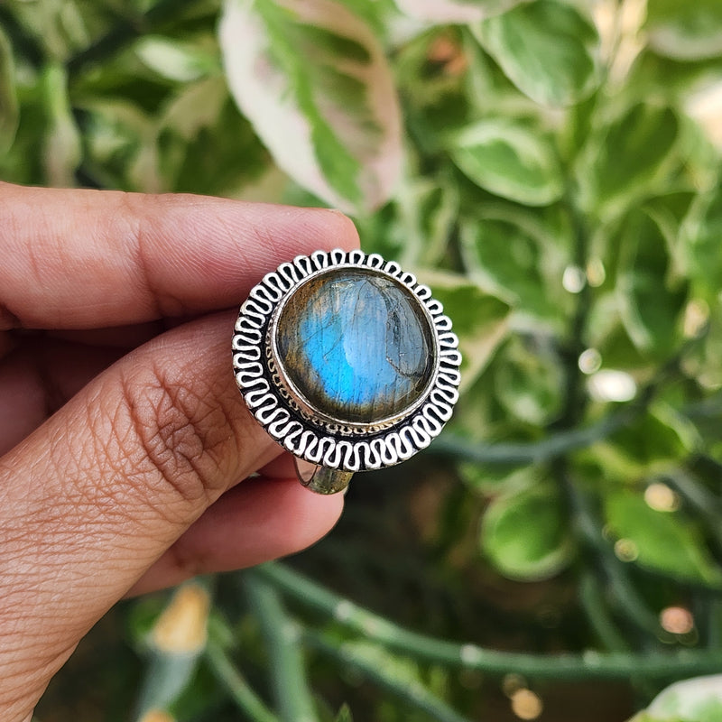 Labradorite Adjustable Rings- Design 26
