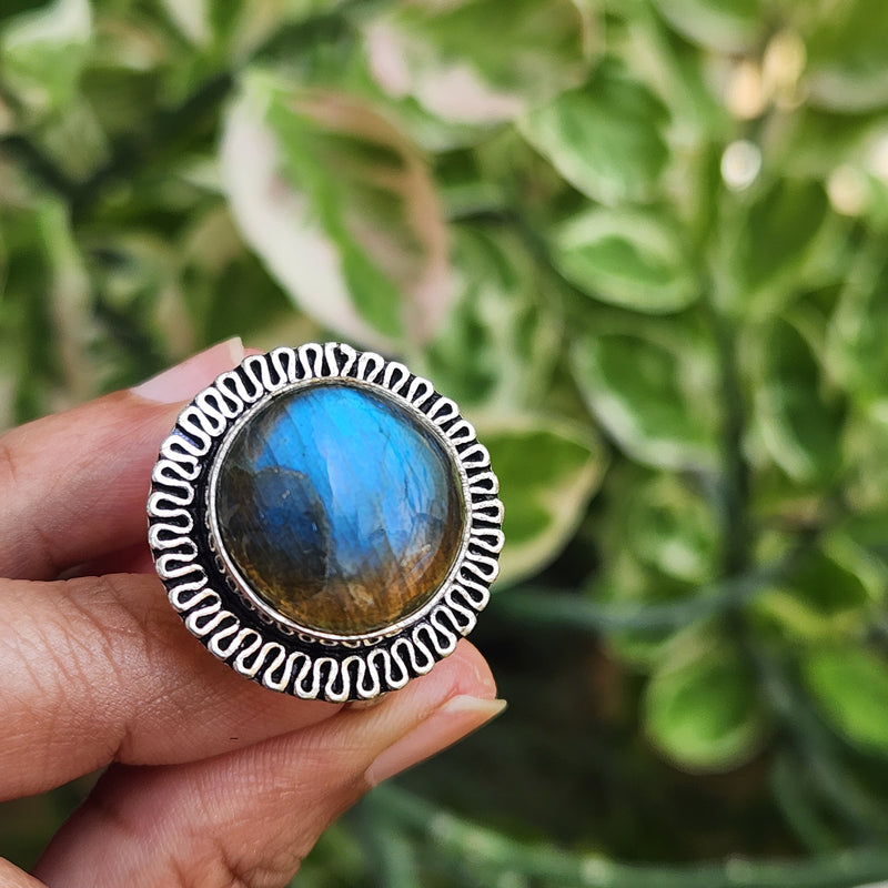 Labradorite Adjustable Rings- Design 26