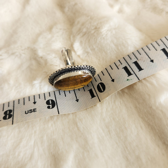 Certified Tiger Eye Adjustable Ring -R11