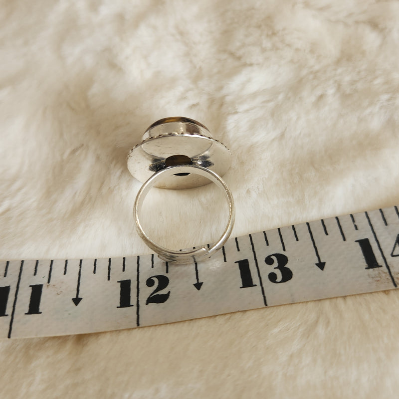 Certified Tiger Eye Adjustable Ring -R13