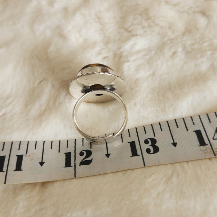 Certified Tiger Eye Adjustable Ring -R13