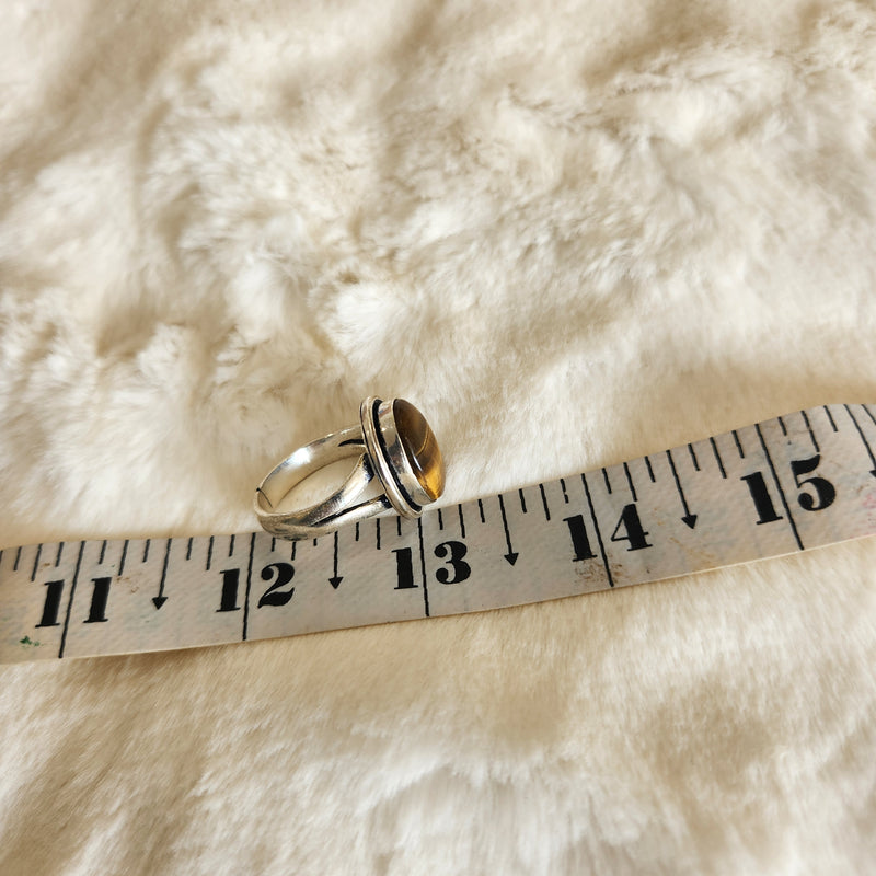 Certified Tiger Eye Adjustable Ring -R16