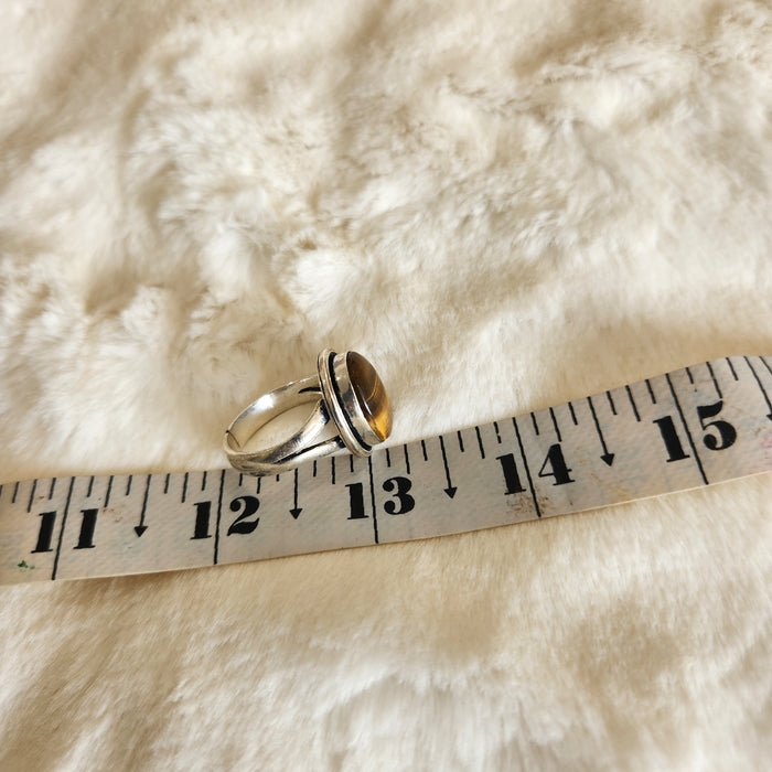 Certified Tiger Eye Adjustable Ring -R16