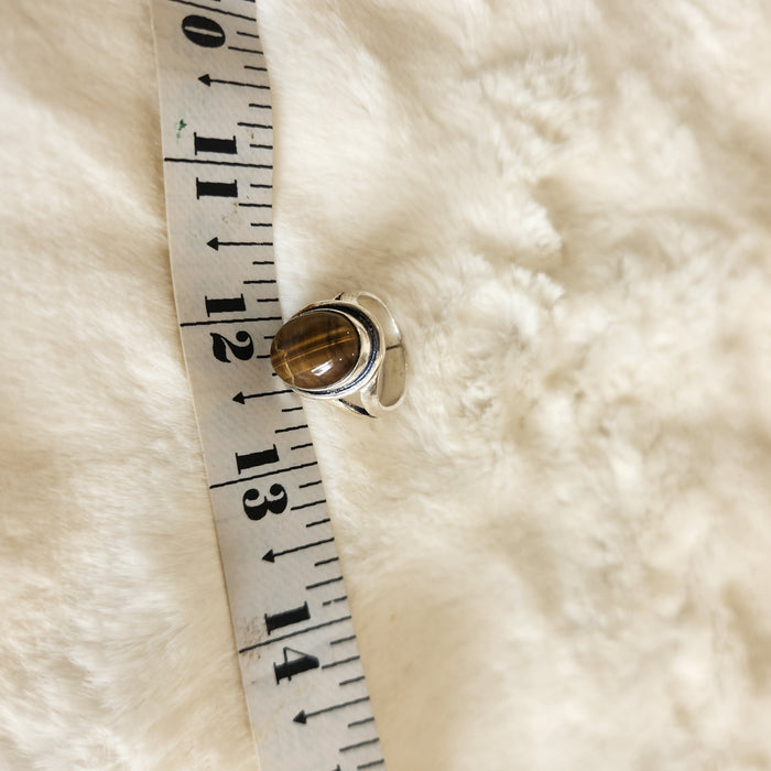 Certified Tiger Eye Adjustable Ring -R18
