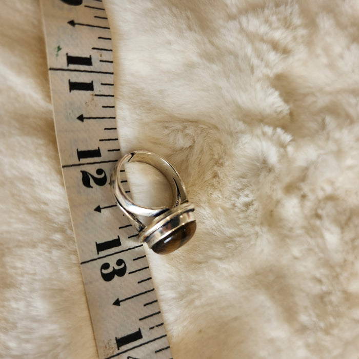 Certified Tiger Eye Adjustable Ring -R18