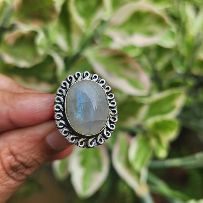 Certified Moonstone Adjustable Ring-R30