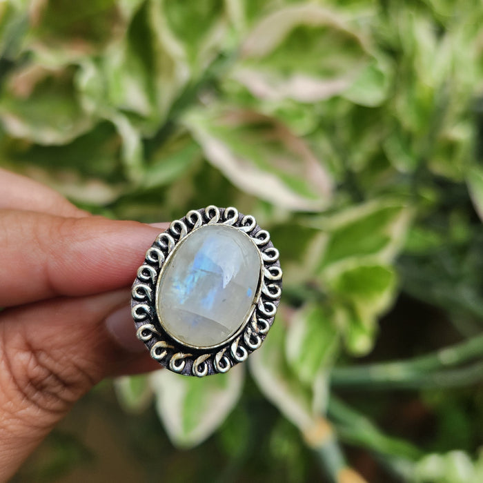 Certified Moonstone Adjustable Ring-R30