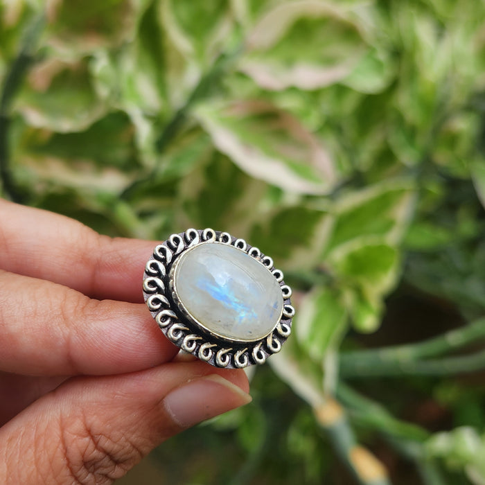 Certified Moonstone Adjustable Ring-R30