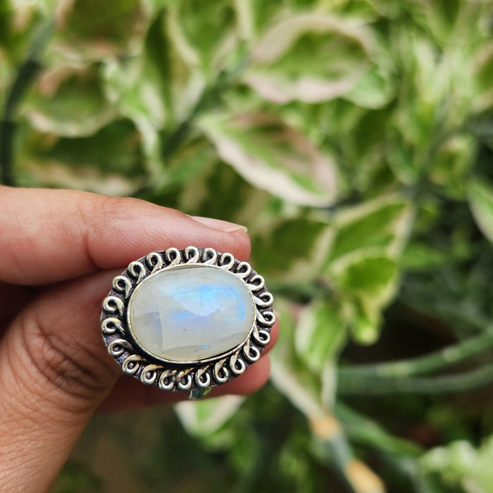 Certified Moonstone Adjustable Ring-R30