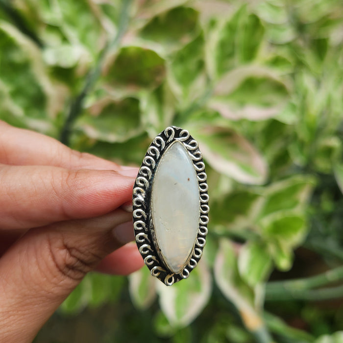 Certified Moonstone Adjustable Ring-R32