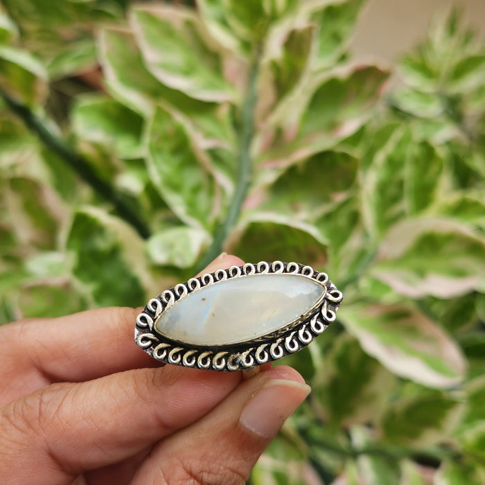 Certified Moonstone Adjustable Ring-R32