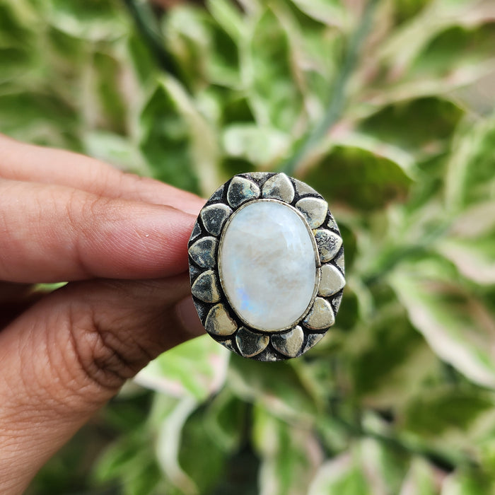 Certified Moonstone Adjustable Ring-R33