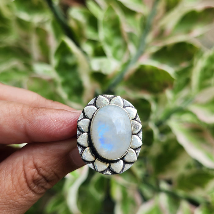 Certified Moonstone Adjustable Ring-R33