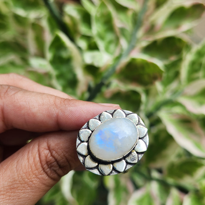 Certified Moonstone Adjustable Ring-R33