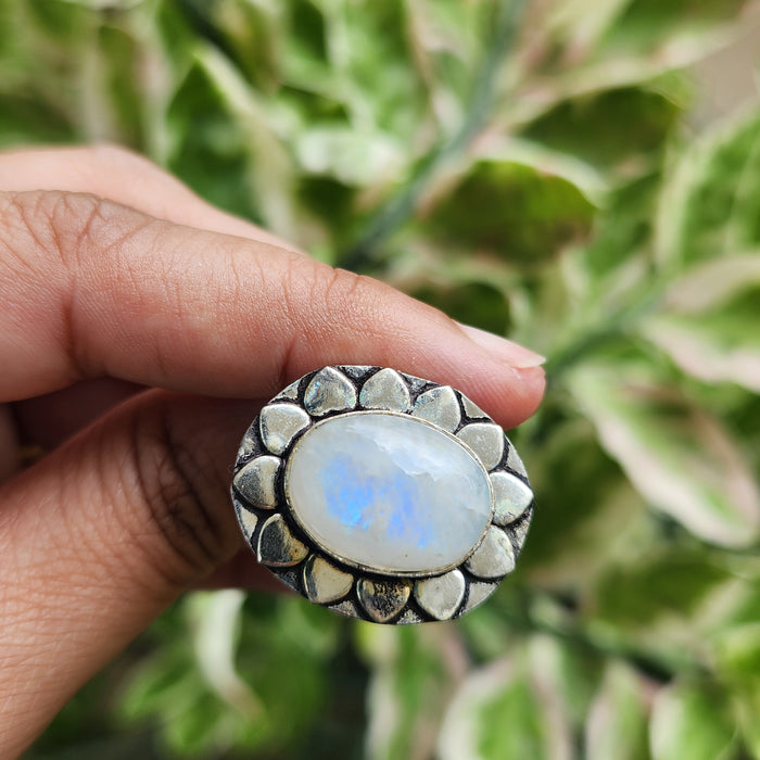 Certified Moonstone Adjustable Ring-R33