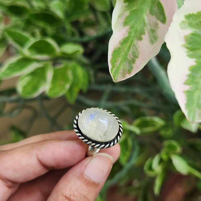 Certified Moonstone Adjustable Ring-R34