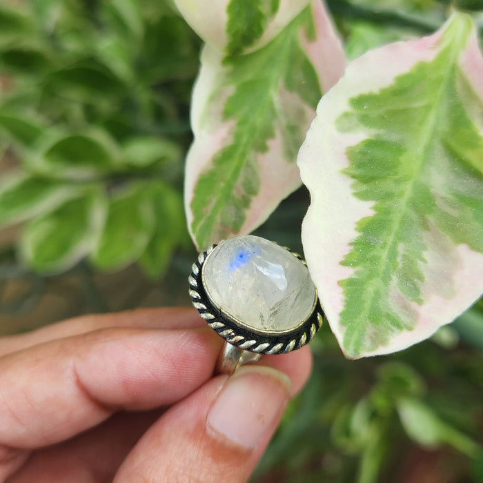 Certified Moonstone Adjustable Ring-R34