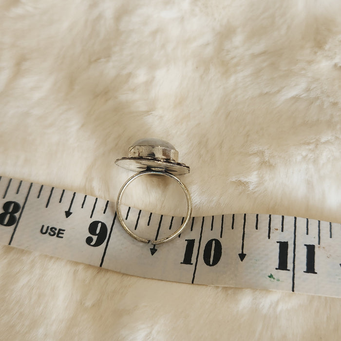 Certified Moonstone Adjustable Ring-R36