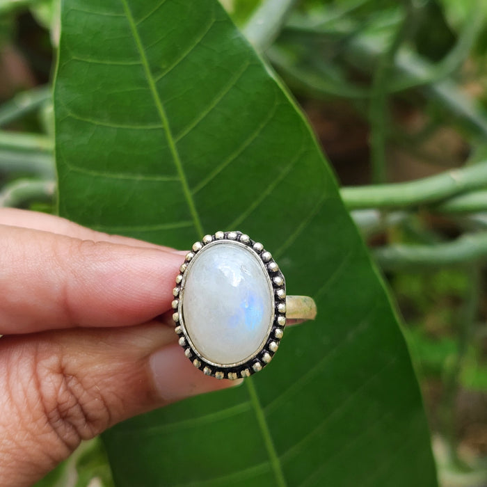 Certified Moonstone Adjustable Ring-R37