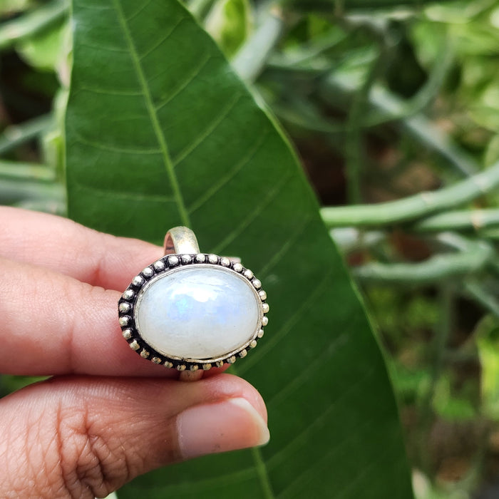 Certified Moonstone Adjustable Ring-R37