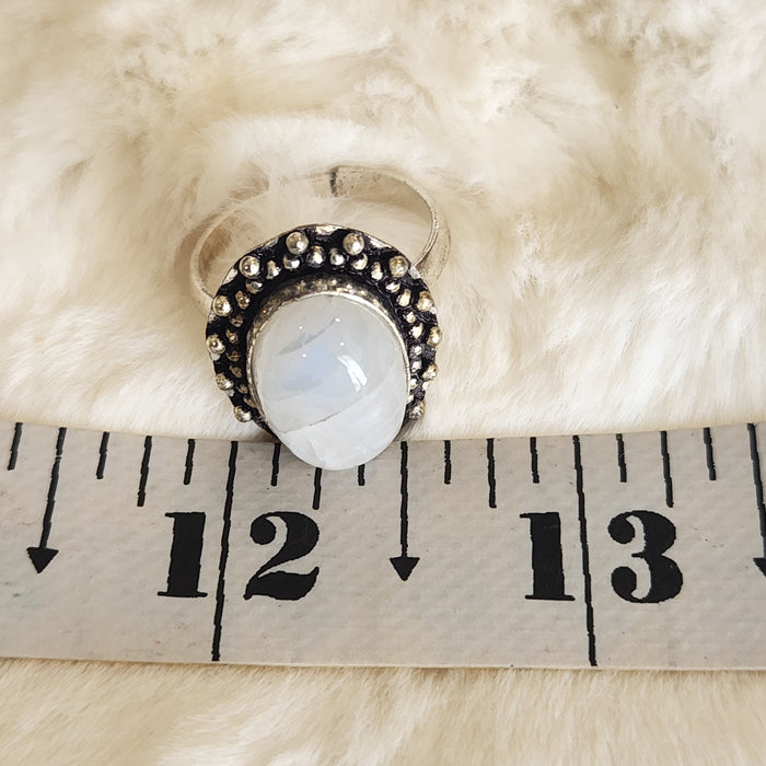 Certified Moonstone Adjustable Ring-R35