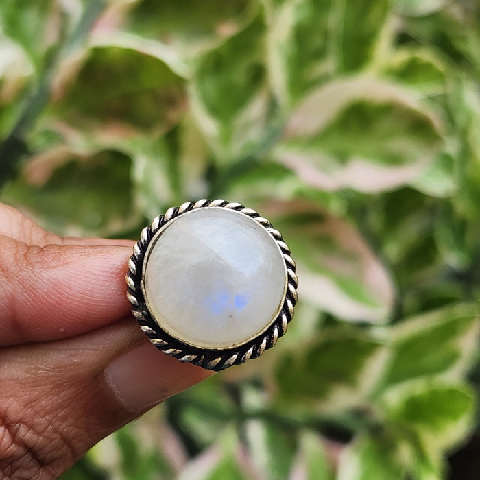 Certified Moonstone Adjustable Ring-R38