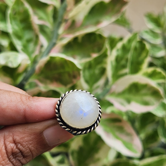 Certified Moonstone Adjustable Ring-R38