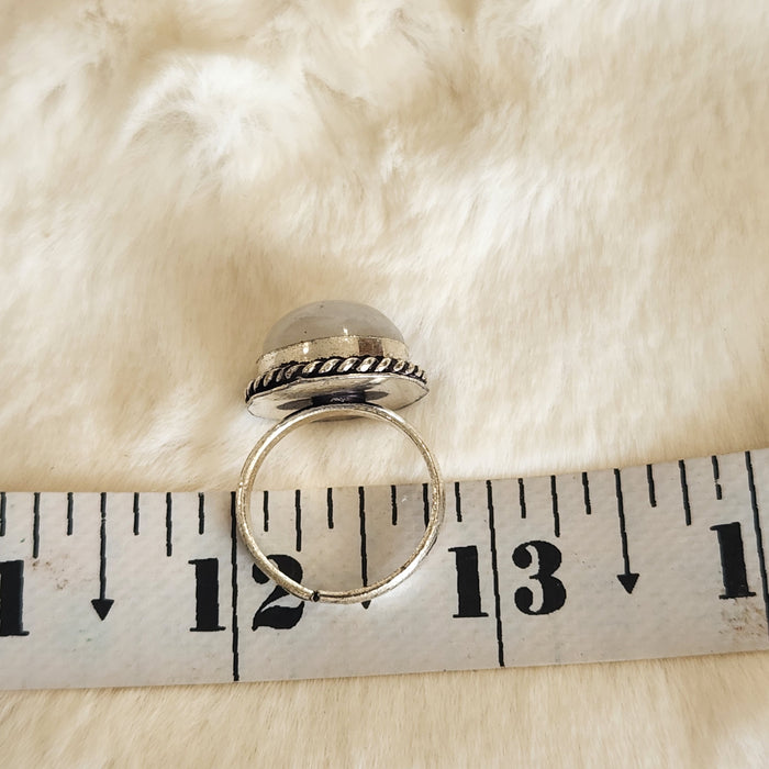 Certified Moonstone Adjustable Ring-R38