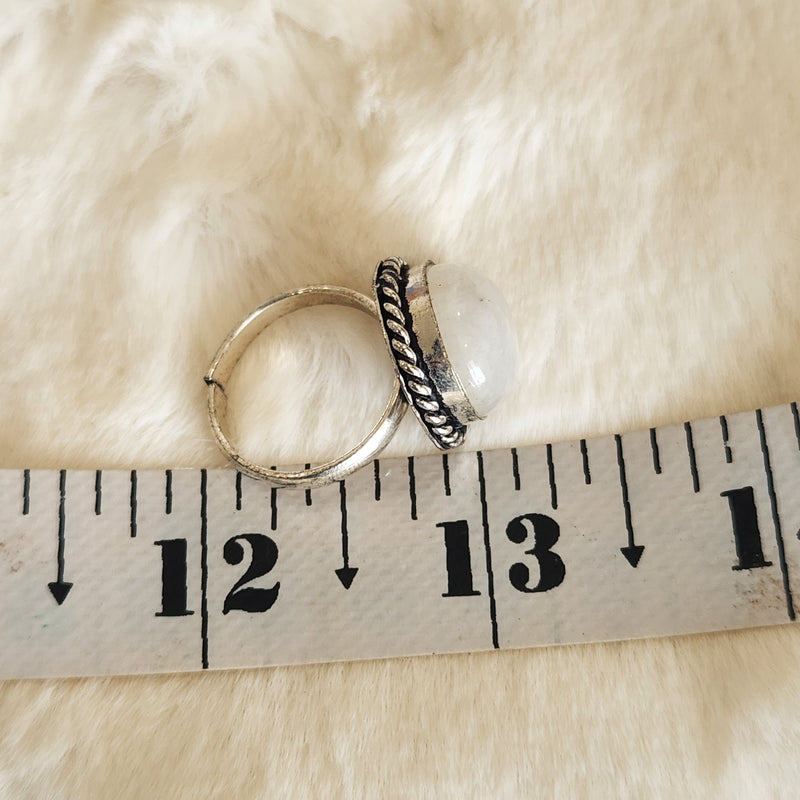 Certified Moonstone Adjustable Ring-R38