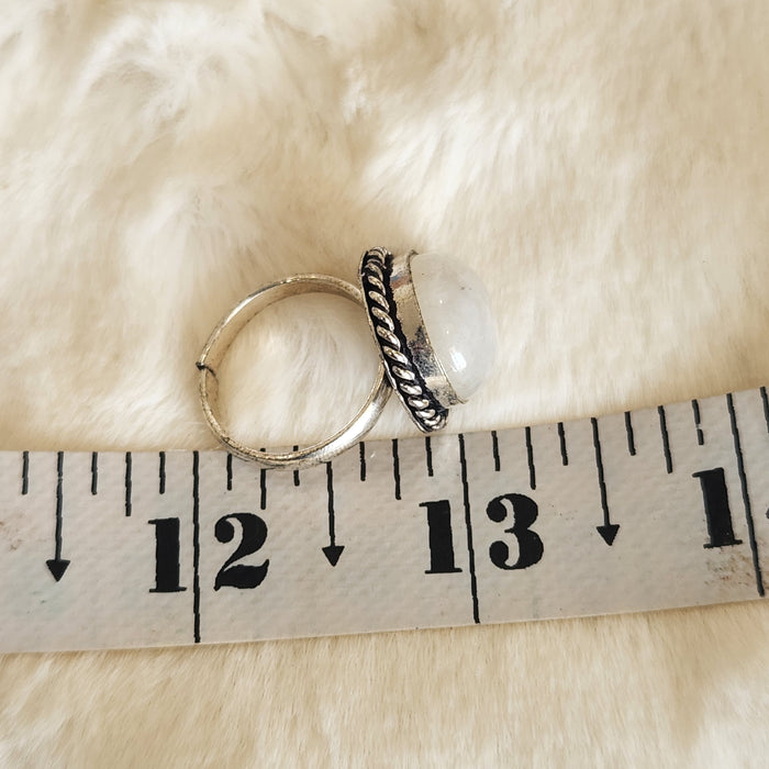 Certified Moonstone Adjustable Ring-R38