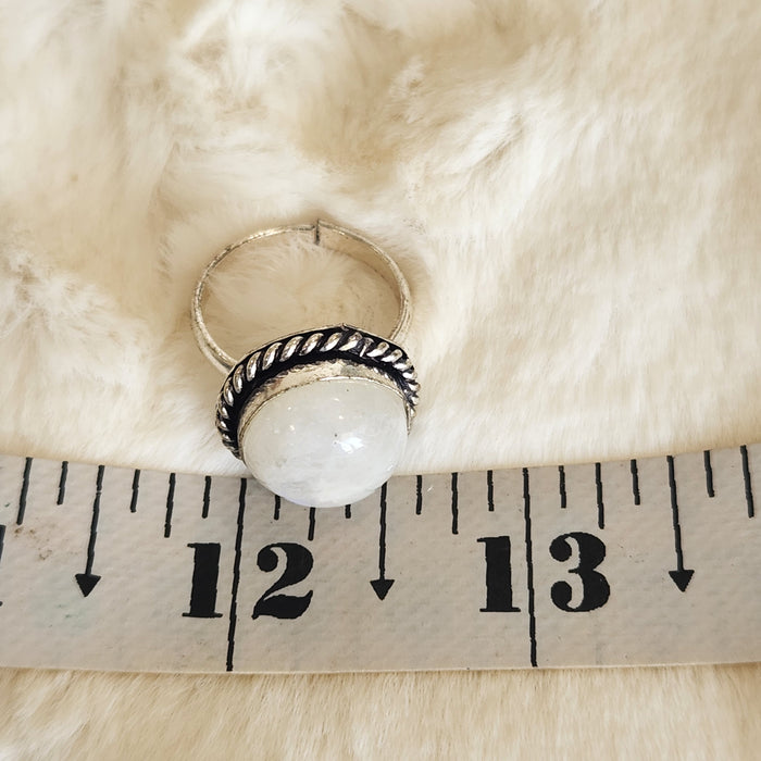 Certified Moonstone Adjustable Ring-R38