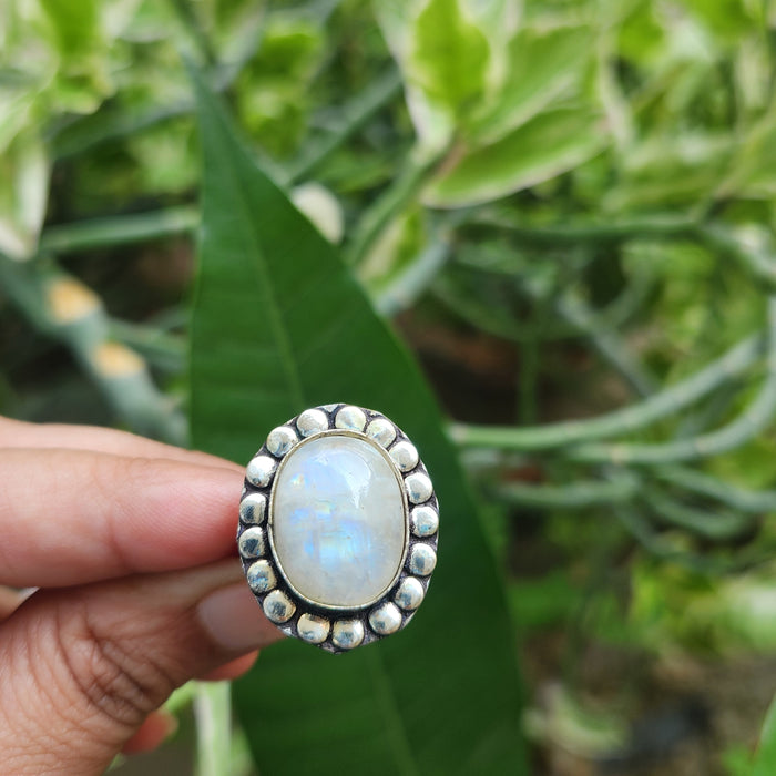 Certified Moonstone Adjustable Ring-R39