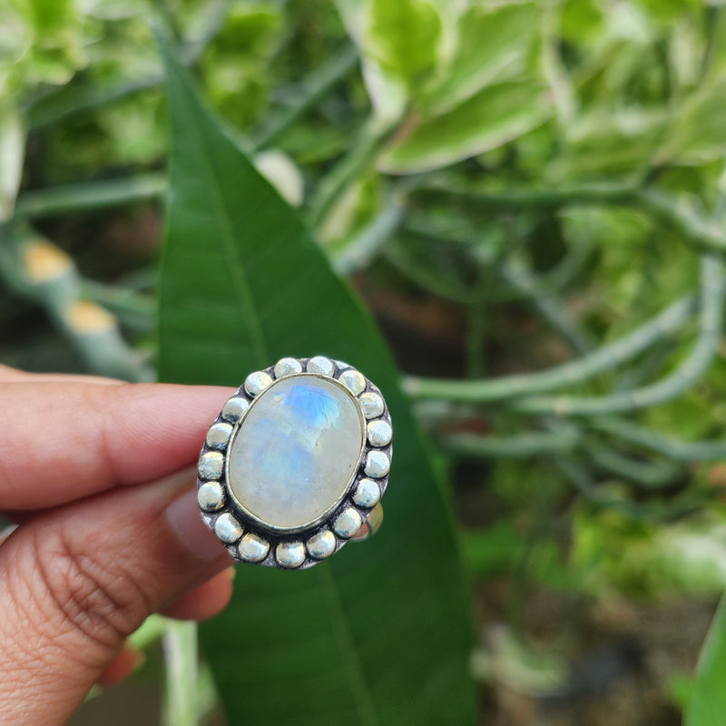 Certified Moonstone Adjustable Ring-R39