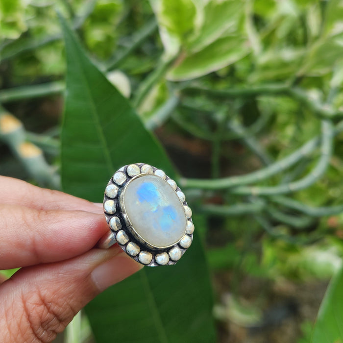 Certified Moonstone Adjustable Ring-R39