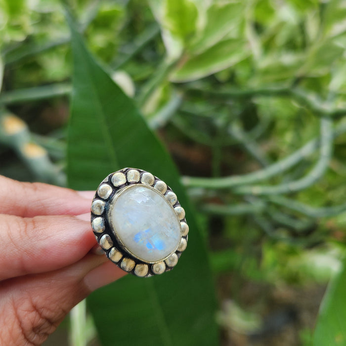Certified Moonstone Adjustable Ring-R39