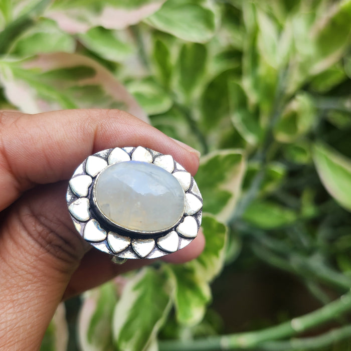 Certified Moonstone Adjustable Ring-R40