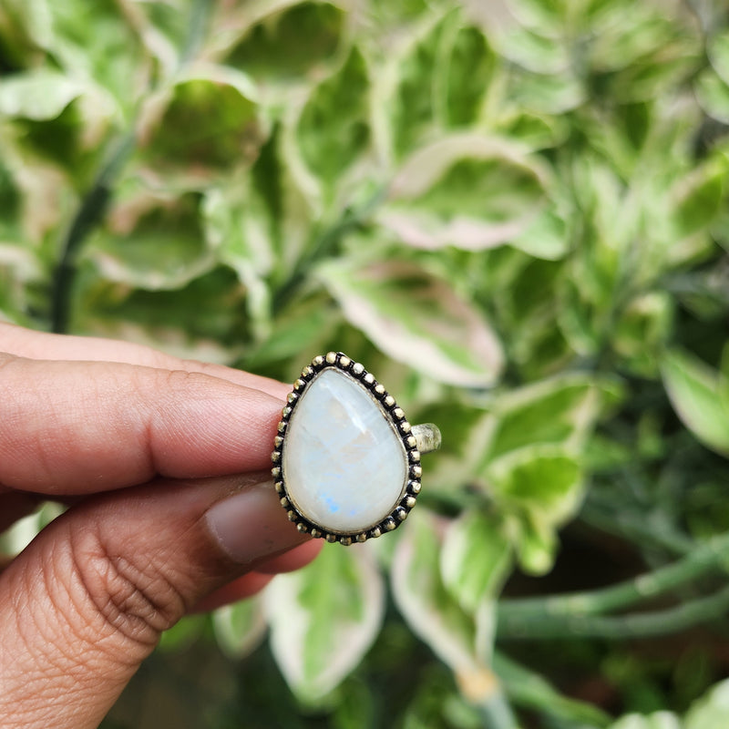 Certified Moonstone Adjustable Ring-R41