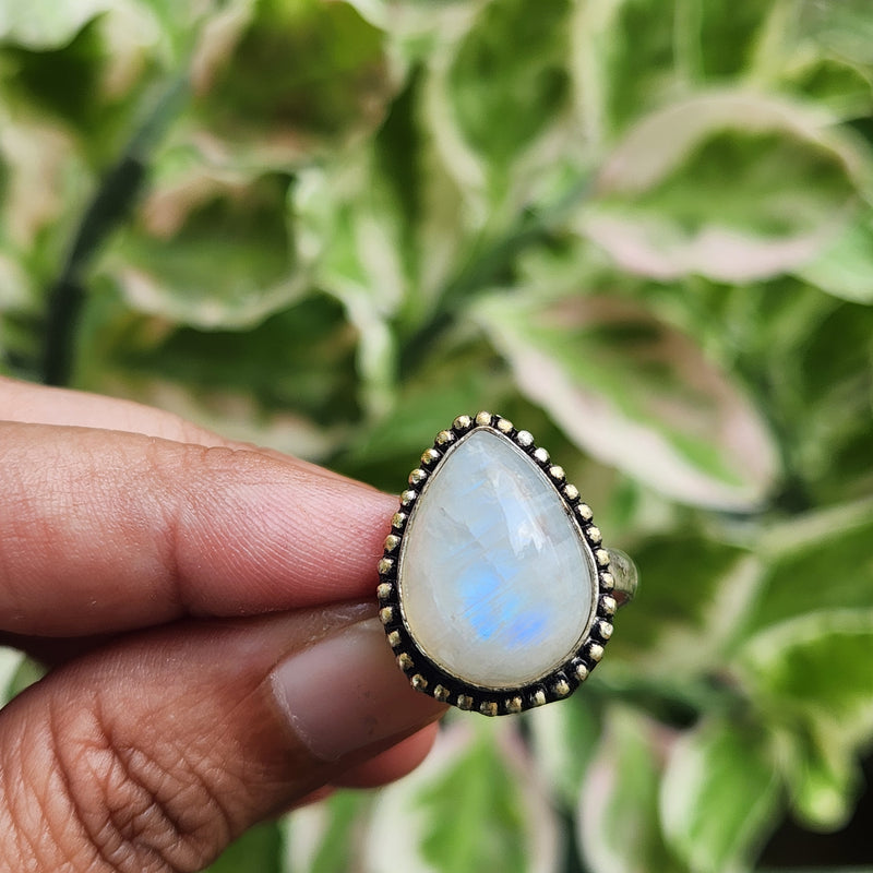 Certified Moonstone Adjustable Ring-R41