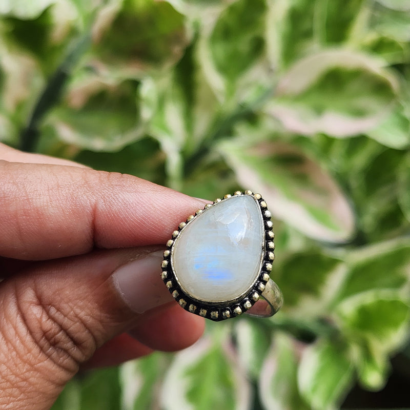 Certified Moonstone Adjustable Ring-R41