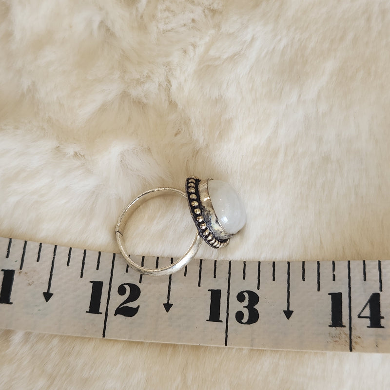 Certified Moonstone Adjustable Ring-R41