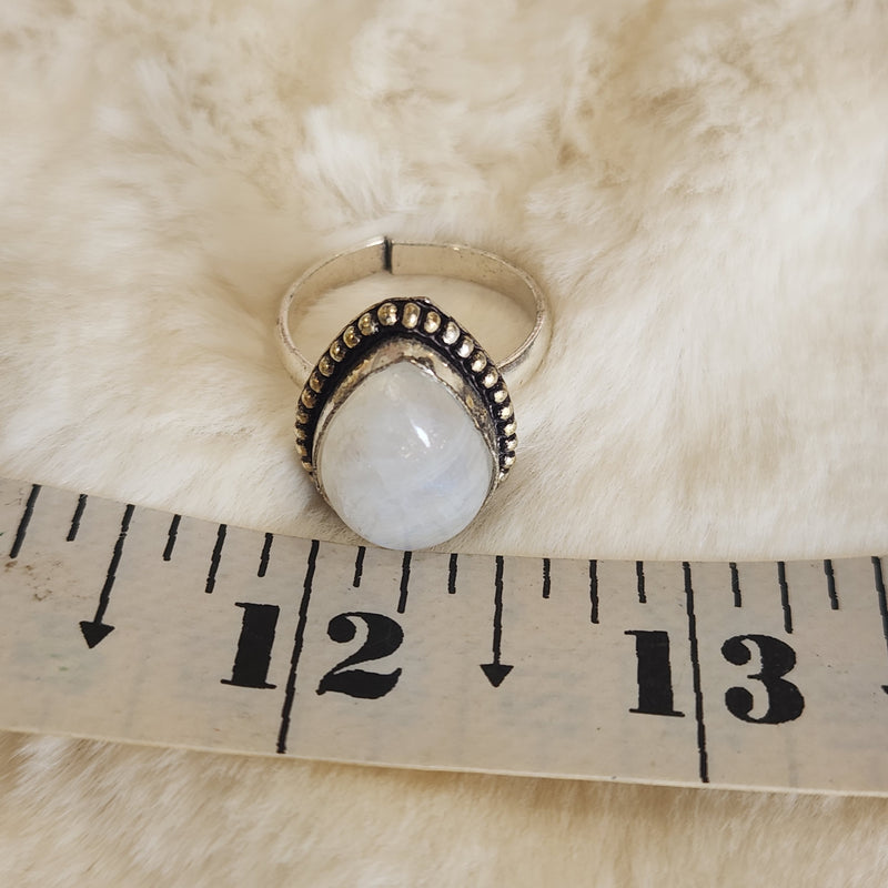 Certified Moonstone Adjustable Ring-R41