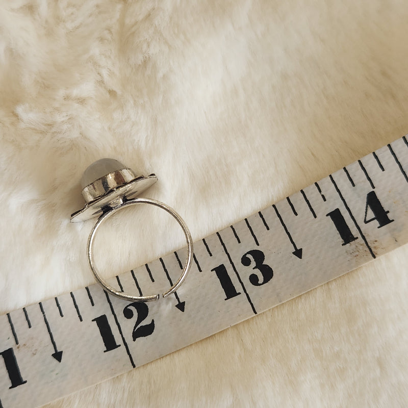 Certified Moonstone Adjustable Ring-R42